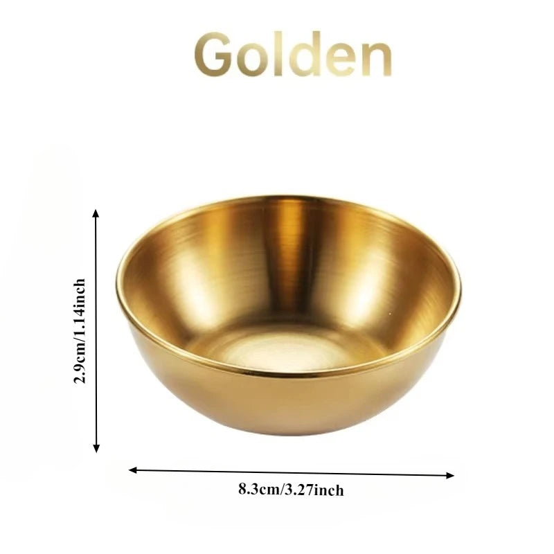4PCS Stainless Steel Sauce Dishes Gold Appetizer Serving Bowls Set - 6