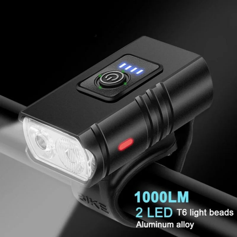 USB Rechargeable LED Bike Light 1000LM MTB Bicycle Headlight Front Lamp