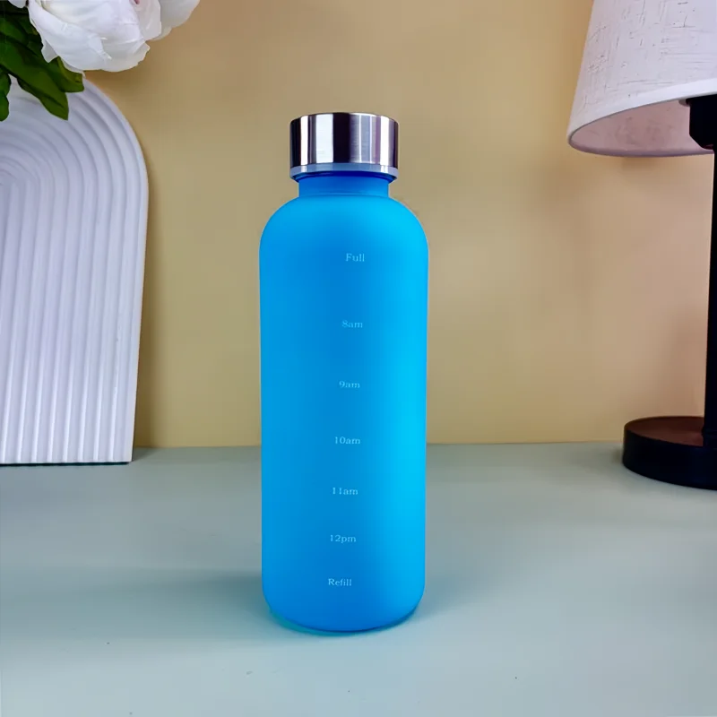 550ml Motivational Water Bottle with Time Marker Leakproof Sports Flask - 11
