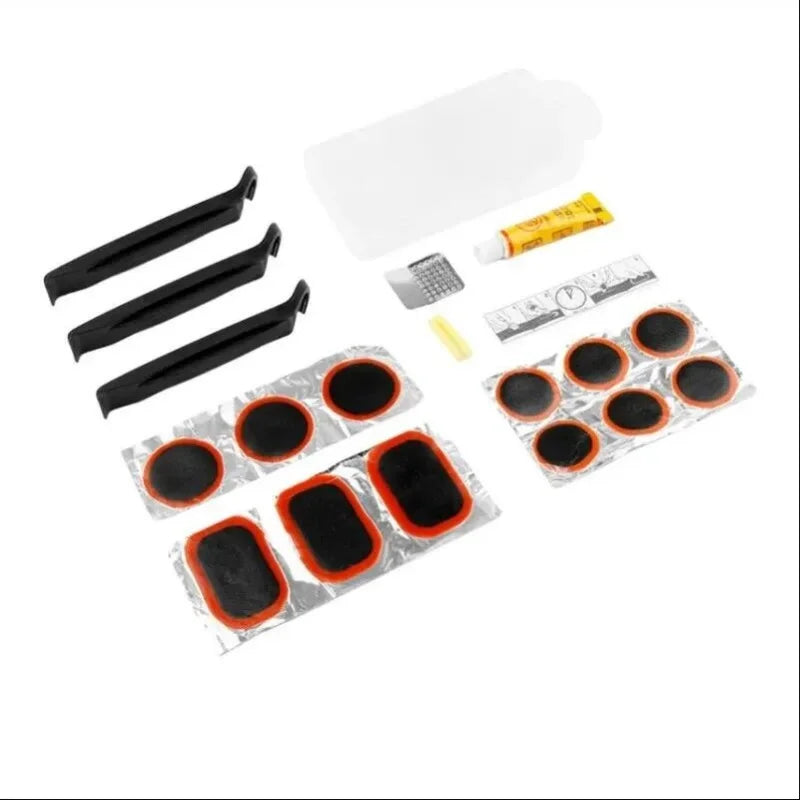 Bicycle Tire Repair Kit Compact Flat Tire Fix Puncture Patch Tool Set - 6