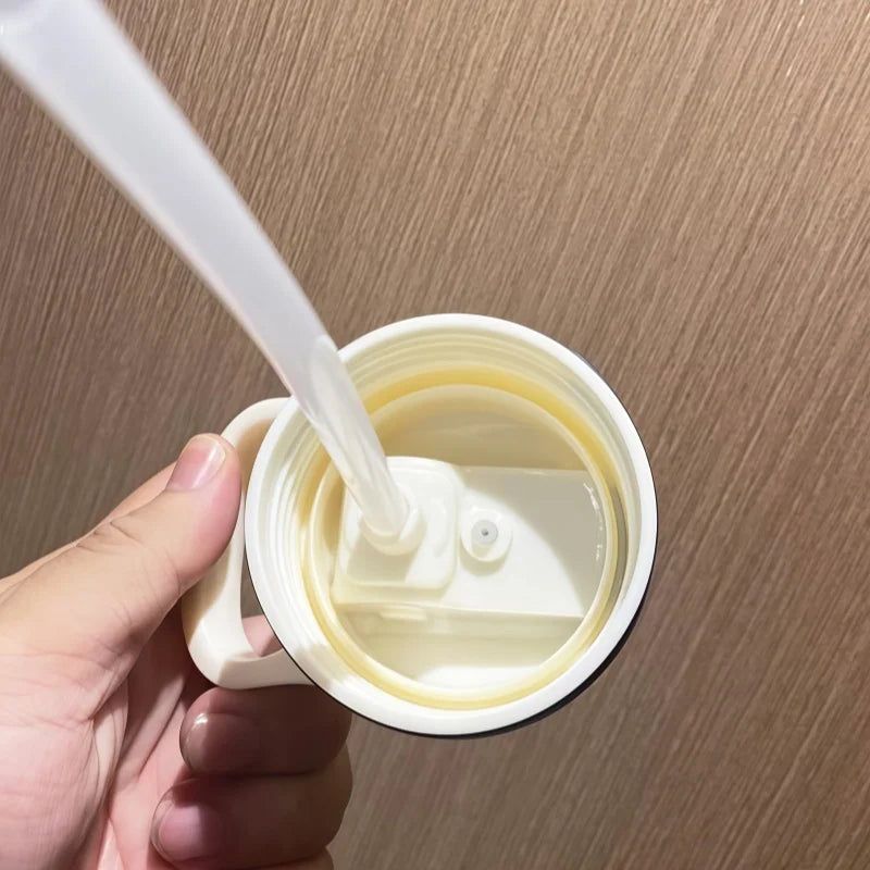 450ml Sports Water Bottle Leak Proof Portable Straw Drinking Cup - 6