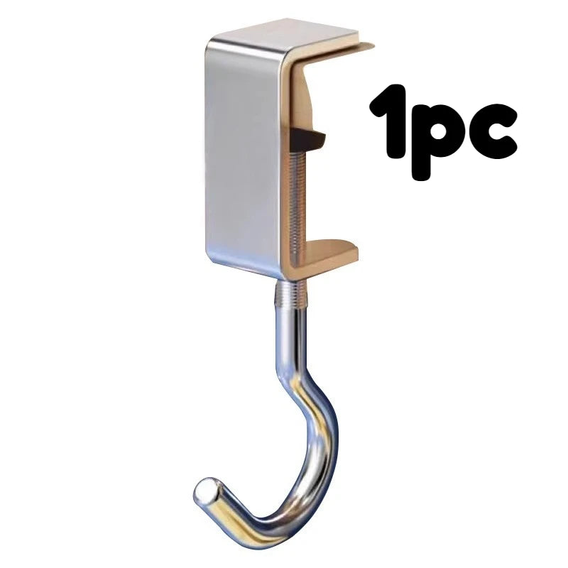 5 Pack Adjustable Desk Hooks Heavy Duty Metal Table Edge Hanger Holder - 14