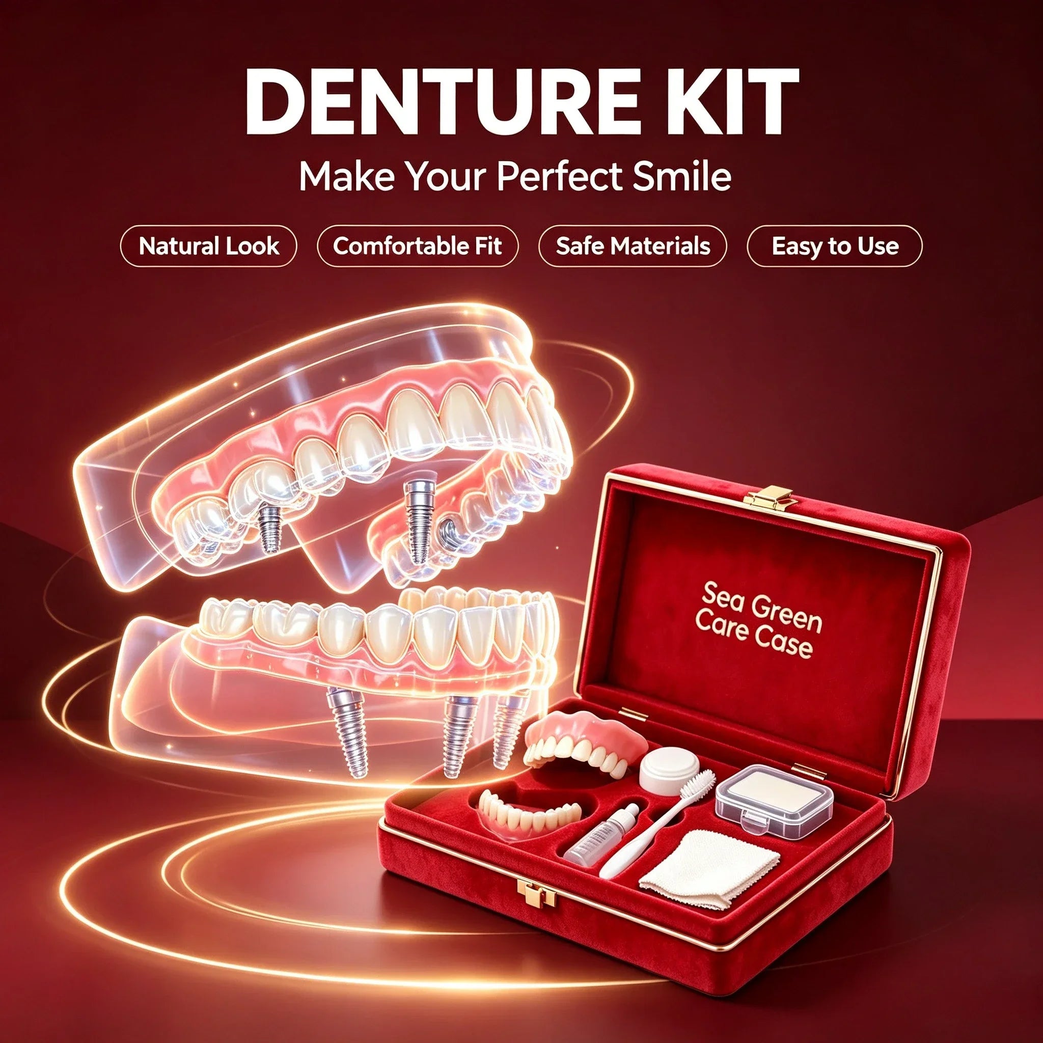 Silicone Dentures Full Mouth False Teeth Set - 3