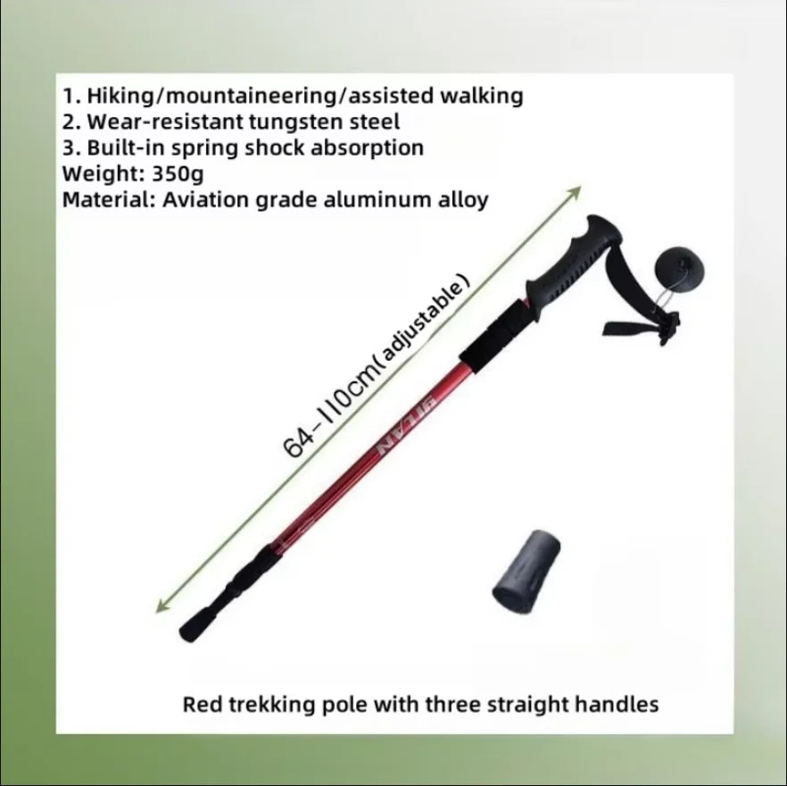 Ultralight Foldable Hiking Trekking Poles Shock Absorbing Walking Stick - 16