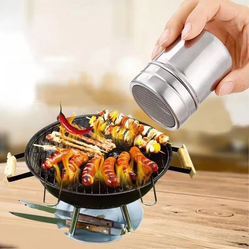 Stainless Steel Coffee Shaker and Flour Sifter with Lid for Seasoning