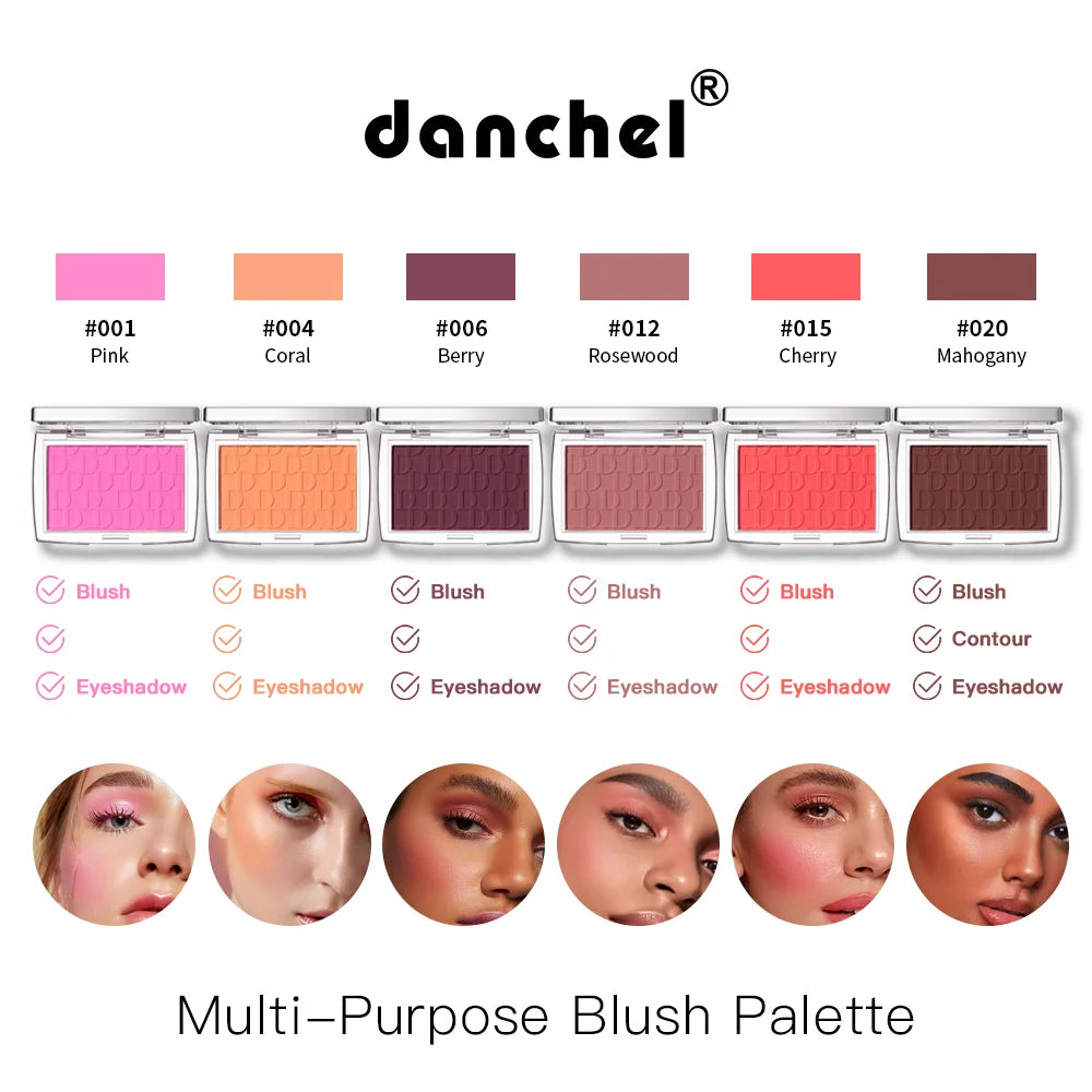 Matte Embossed Blush Palette and Brush Set