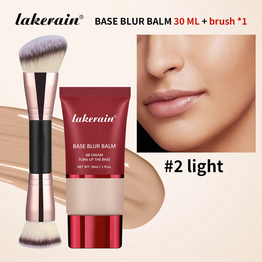 Liquid Foundation and Dual Brush Combo Matte Oil Control Makeup Set
