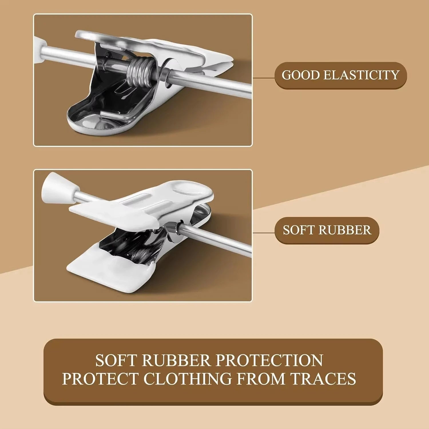 Non-Slip Stainless Steel Pants Hangers with Clips for Skirts and Jeans - 16