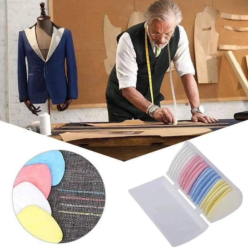 10pc Tailors Chalk Set Erasable Fabric Marker for Sewing and Patchwork
