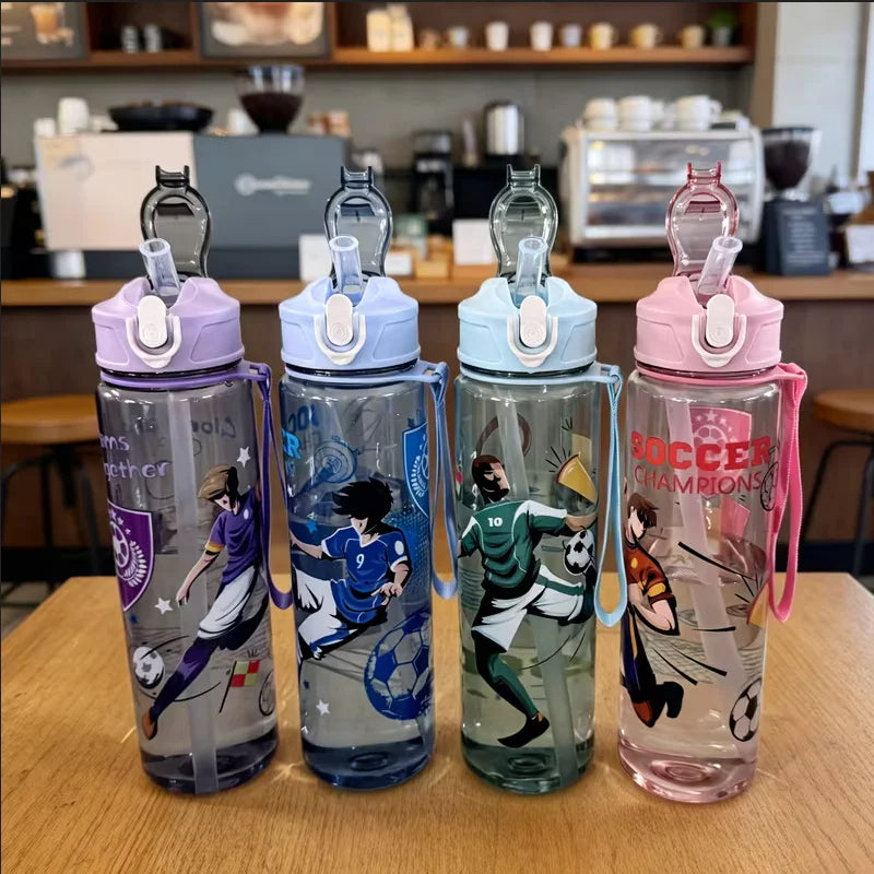 750ml Sports Water Bottle Leakproof BPA Free Gym Travel Cup with Straw