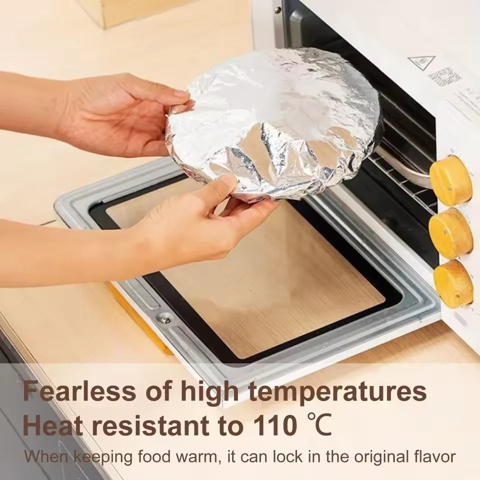 Reusable Aluminum Foil Food Covers Thermal Insulated Bowl Lid Set