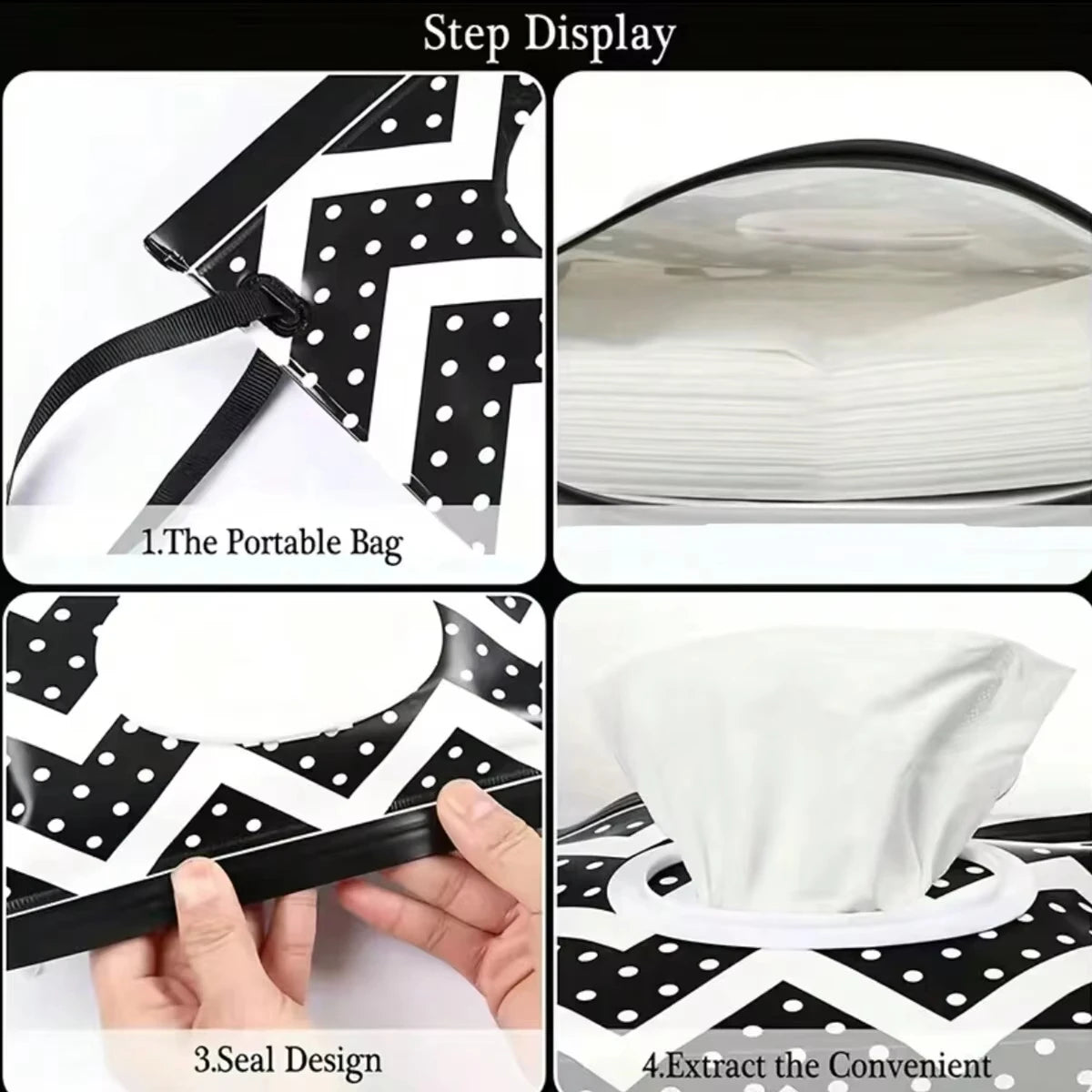 Portable Baby Wipe Pouch Refillable Wet Wipe Case for Travel Stroller - 5