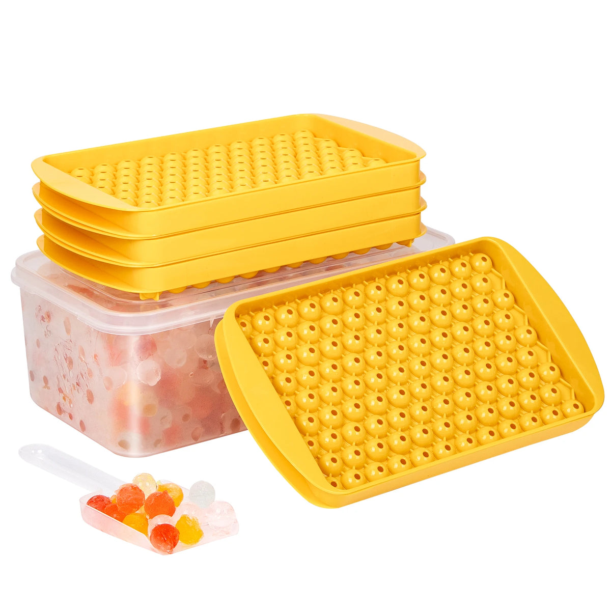 104 Cavity Mini Ice Cube Tray Round Ball Maker Mold for Drinks and Bar