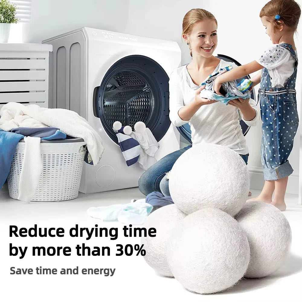 Reusable Wool Dryer Balls Laundry Softener and Quick Dry Laundry Tool