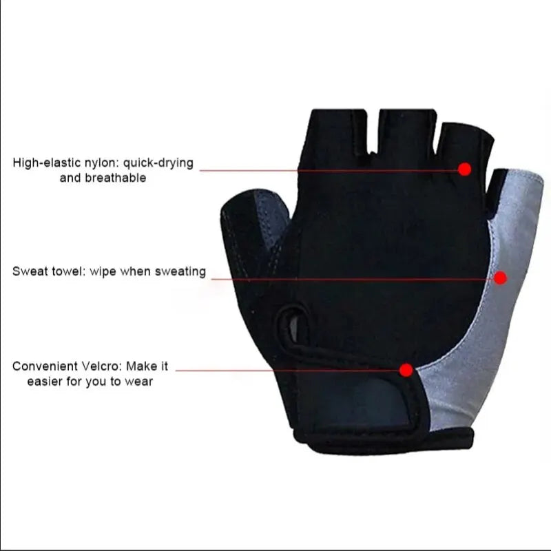 Anti Slip Half Finger Cycling Gloves Breathable Sports Training Mitts