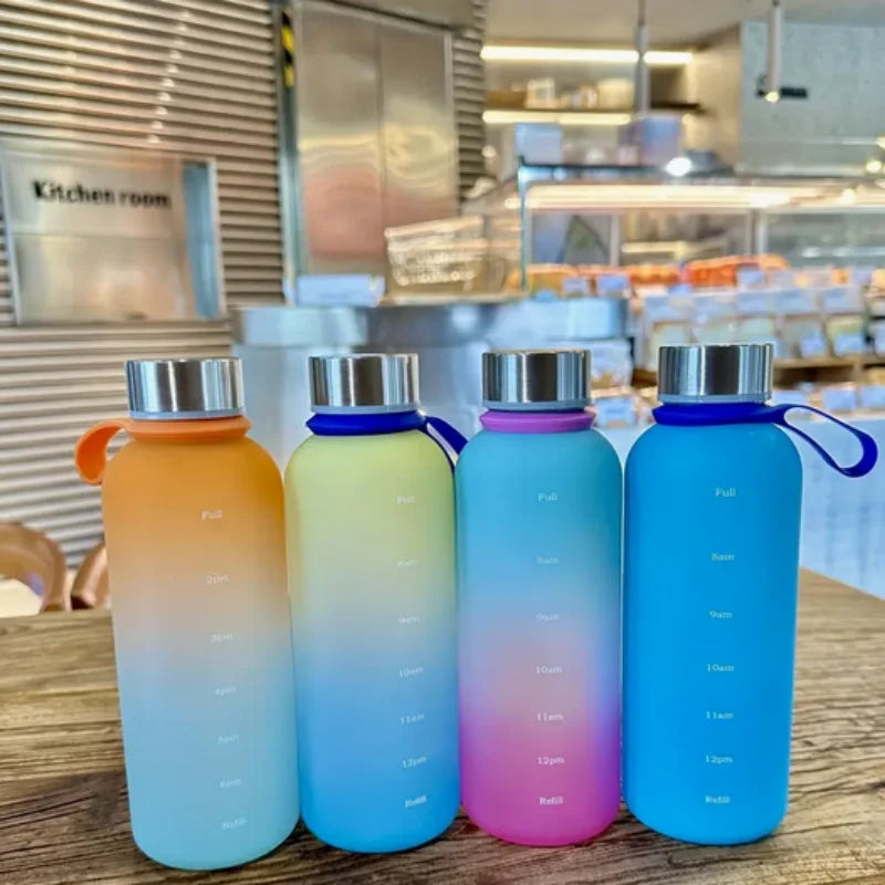 550ml Gradient Water Bottle Portable Sports Cup with Time Marker