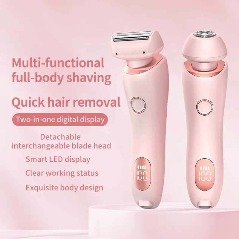 2 in 1 Women Electric Shaver Dual Head Bikini Trimmer Hair Remover - 7