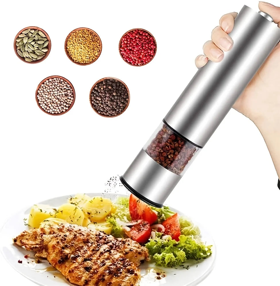 2PCS Electric Salt and Pepper Grinder Set Automatic Spice Mill Shaker - 11