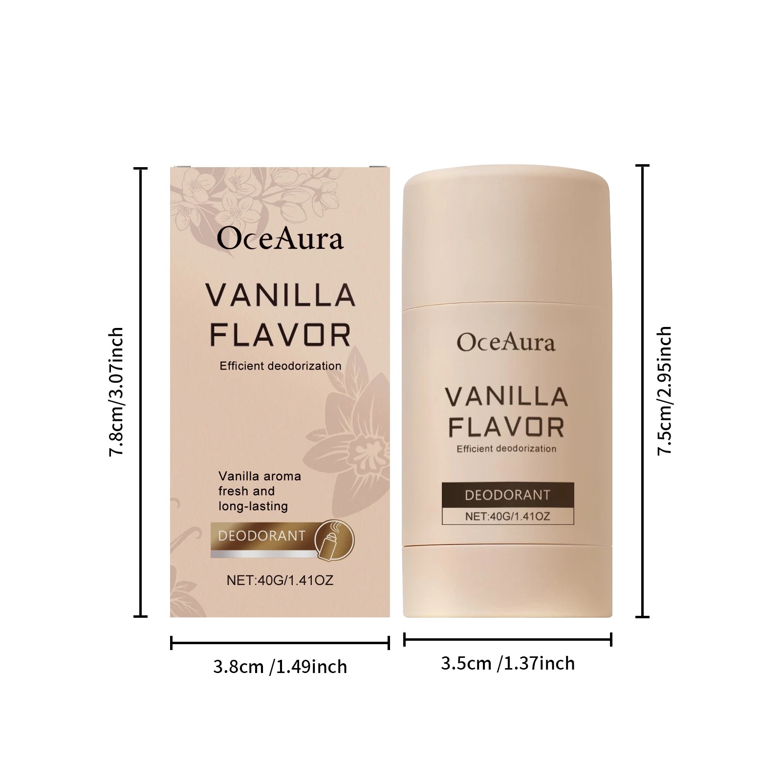 Vanilla Deodorant Stick Antiperspirant Body Odor Control Cream - 6