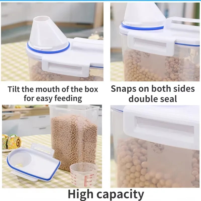4 Pack Airtight Rice Storage Container Set with Measuring Cup Dispenser - 5