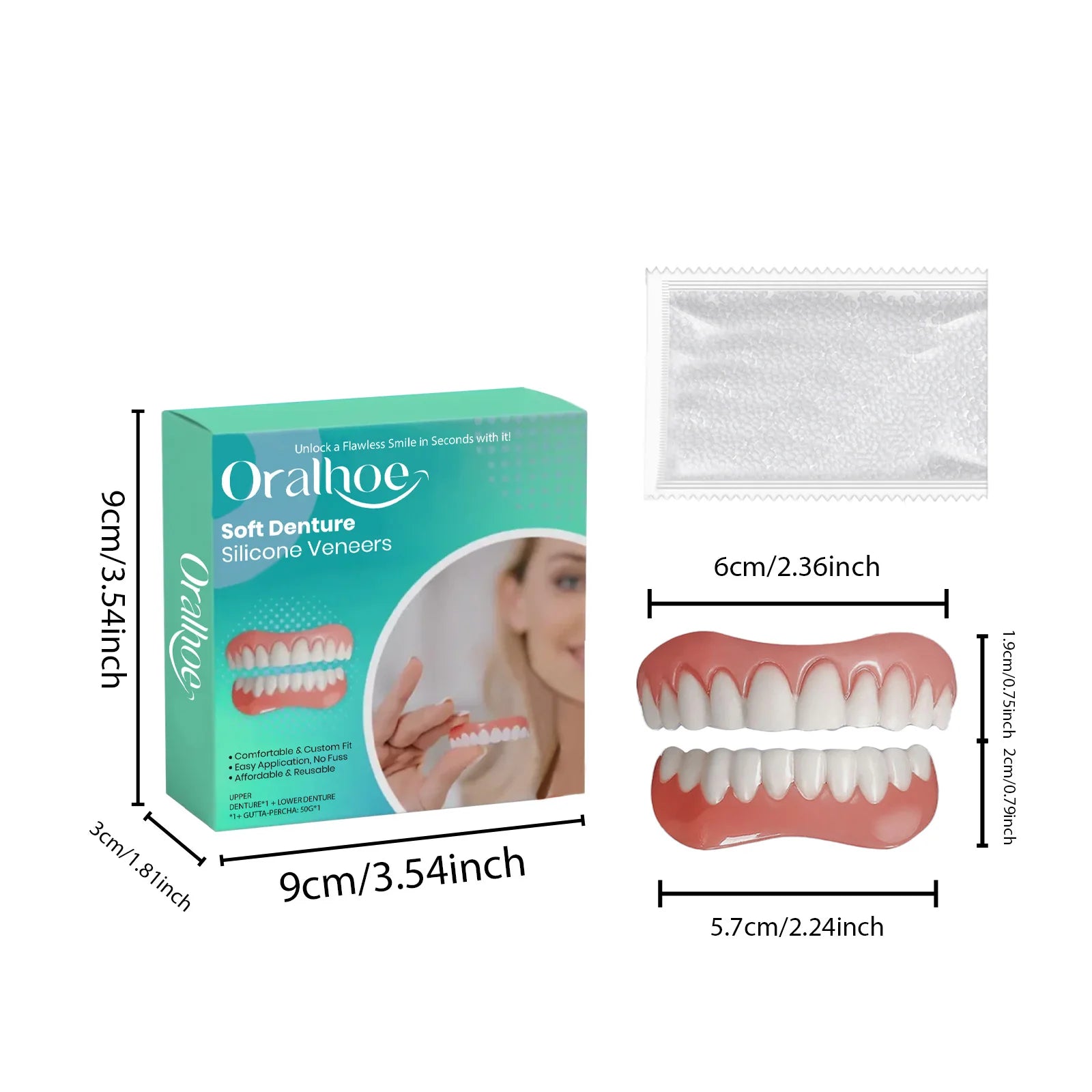 Silicone Dentures False Teeth Full Set Reline Kit - 6