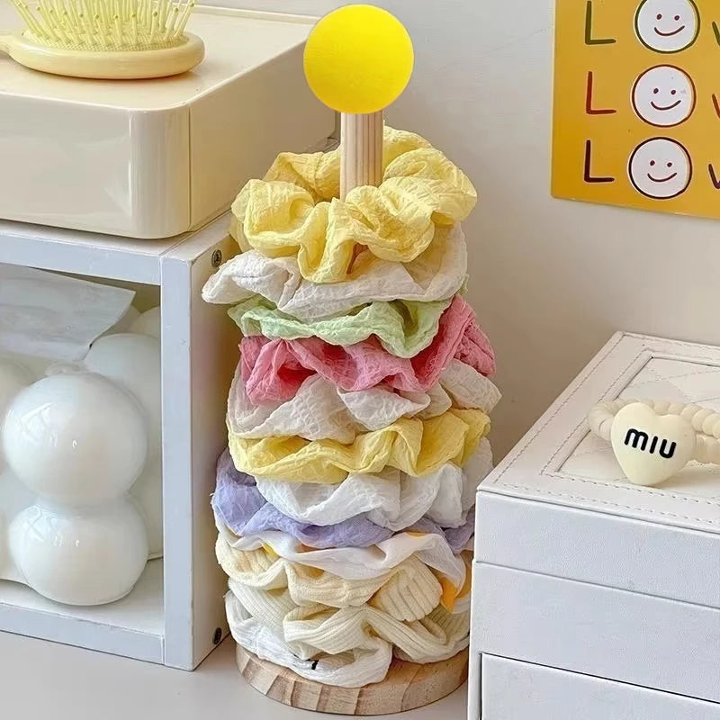 Wooden Hair Scrunchie Holder Organizer Display Stand for Jewelry Braclets - 3