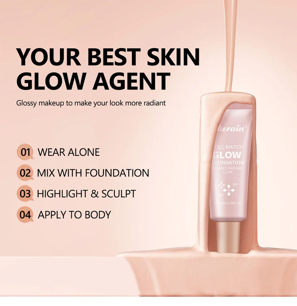 Glowing Liquid Foundation Moisturizing Highlighter Makeup Base