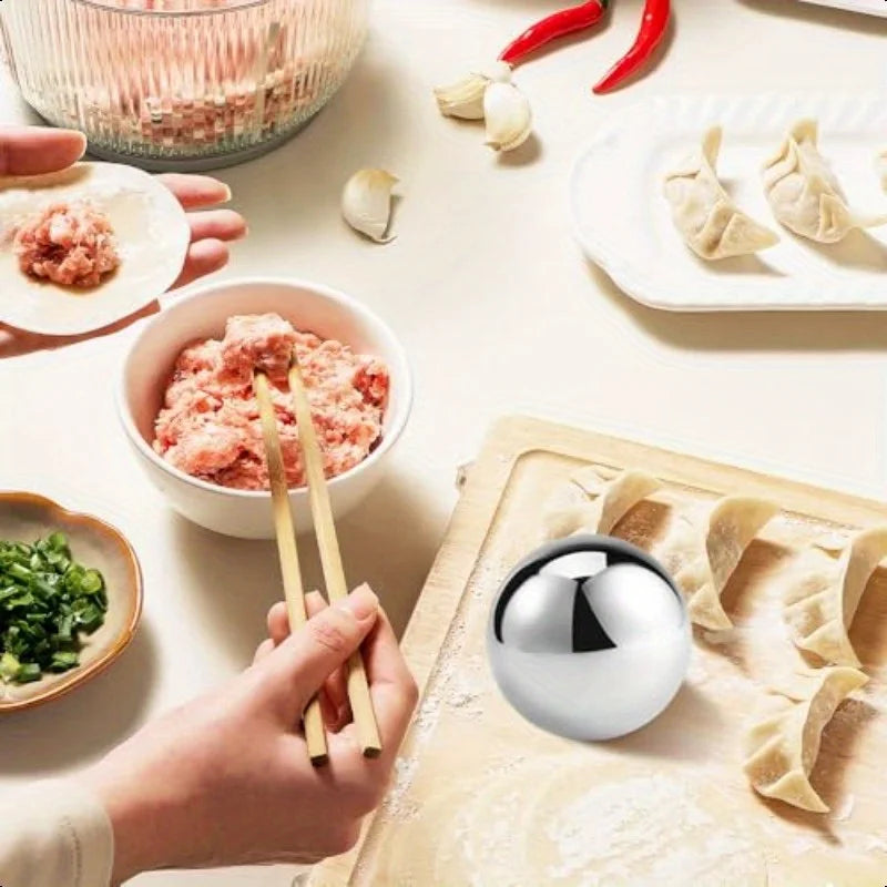 Stainless Steel Dough Roller Ball Dumpling Skin Maker Baking Tool - 8