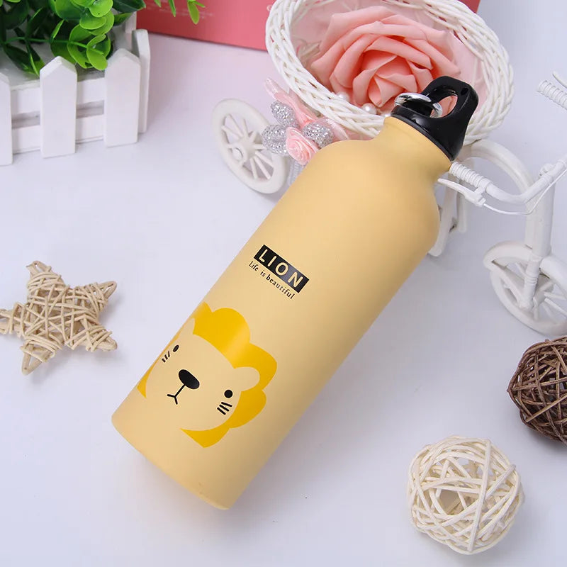 Cute Animal Water Bottle 500ml Portable Aluminum Kids Sports Flask - 4