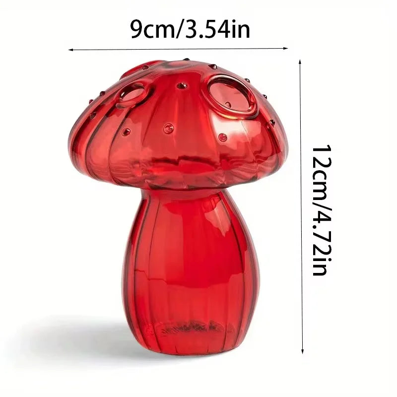 Creative Mushroom Glass Vase Hydroponic Plant Pot Desktop Decor - 13