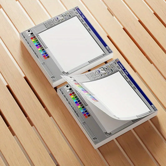 Retro Computer Sticky Notes Vintage Desktop Paint Memo Pad for Office