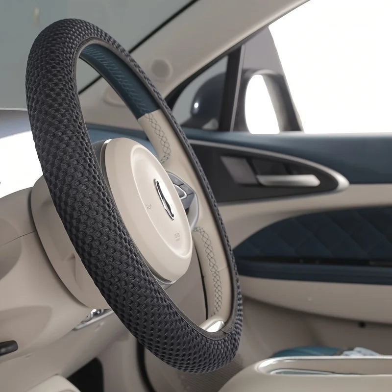 Universal Steering Wheel Cover 3D Massage Mesh Non Slip Elastic Grip - 7