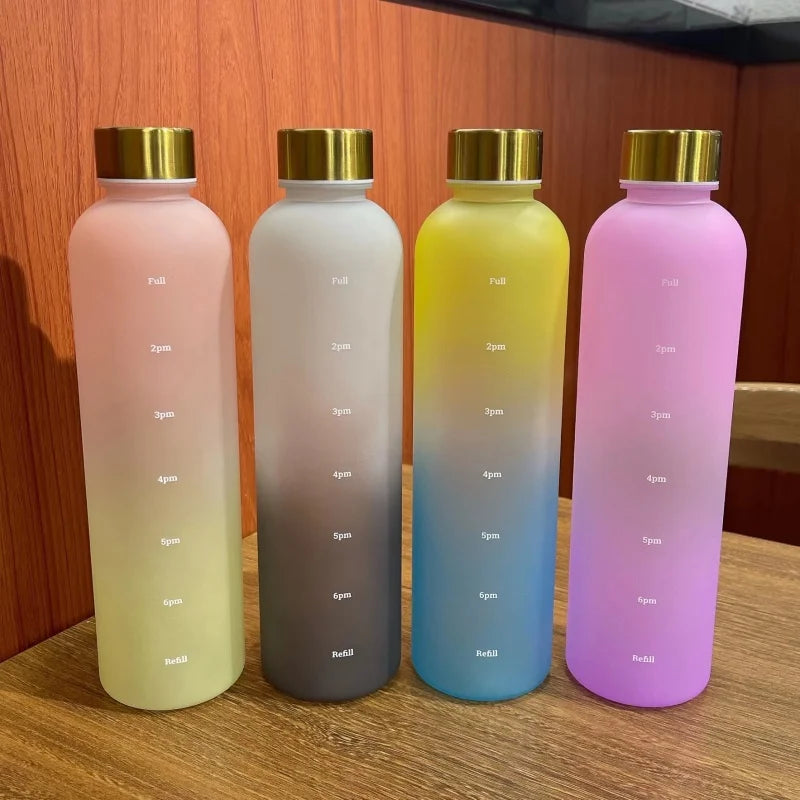 1L Motivational Water Bottle with Time Marker Leakproof Fitness Flask - 3