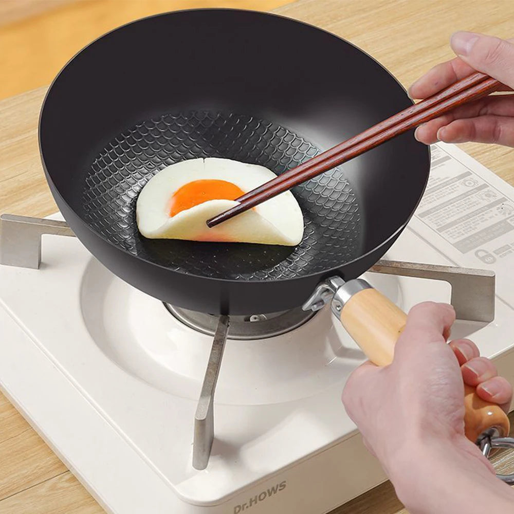 Non Stick Frying Pan Iron Wok Induction Kitchen Cooking Skillet Pan - 13