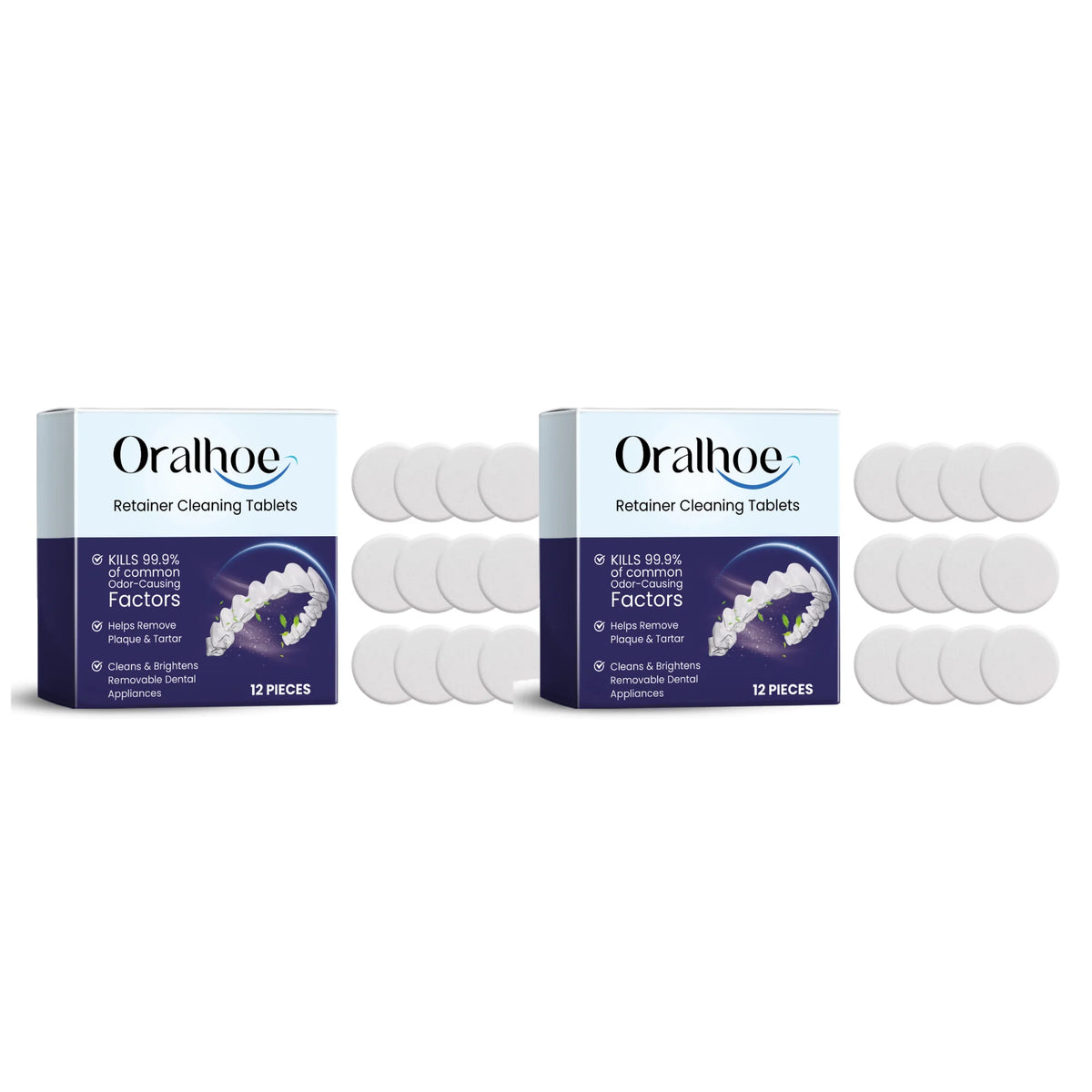 Oralhoe Denture Cleaning Effervescent Tablets Plaque Stain Remover