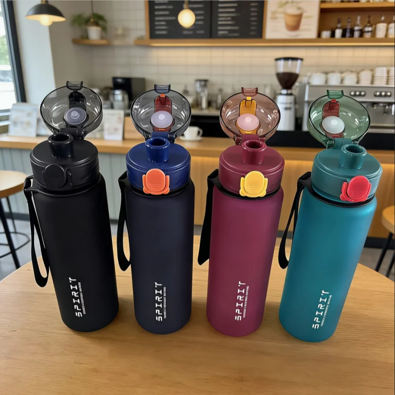 650ml Frosted Sports Water Bottle Leak Proof Gym Cup with Handle - 9