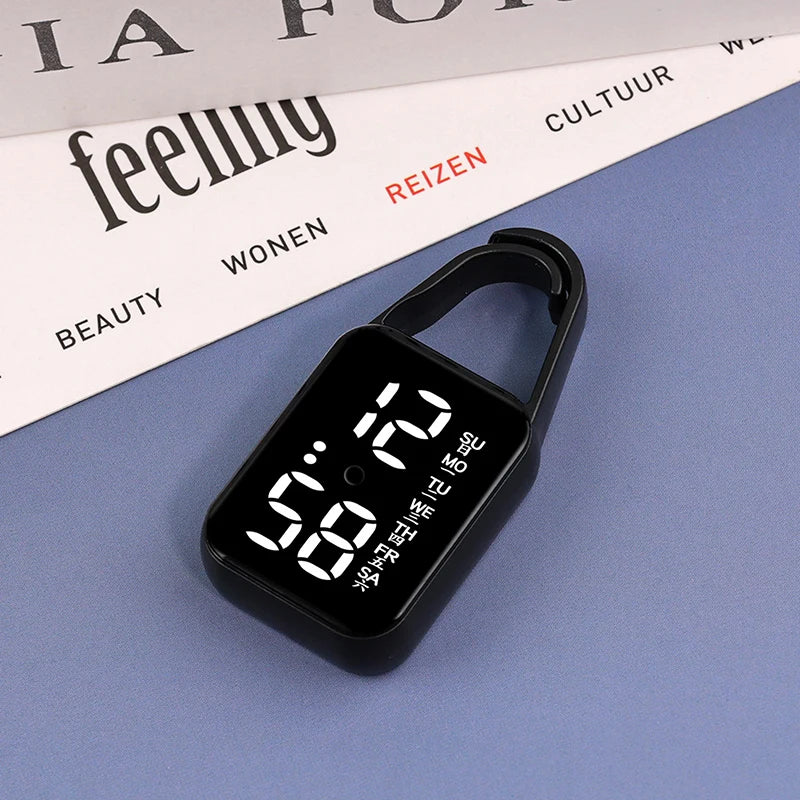 2pcs LED Digital Keychain Watch Portable Touch Screen Fob Pocket Clock - 14