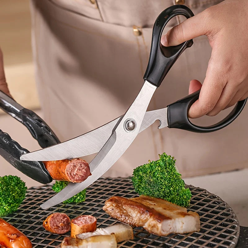 2pc Stainless Steel Kitchen Scissors Heavy Duty BBQ Meat Poultry Shears - 3