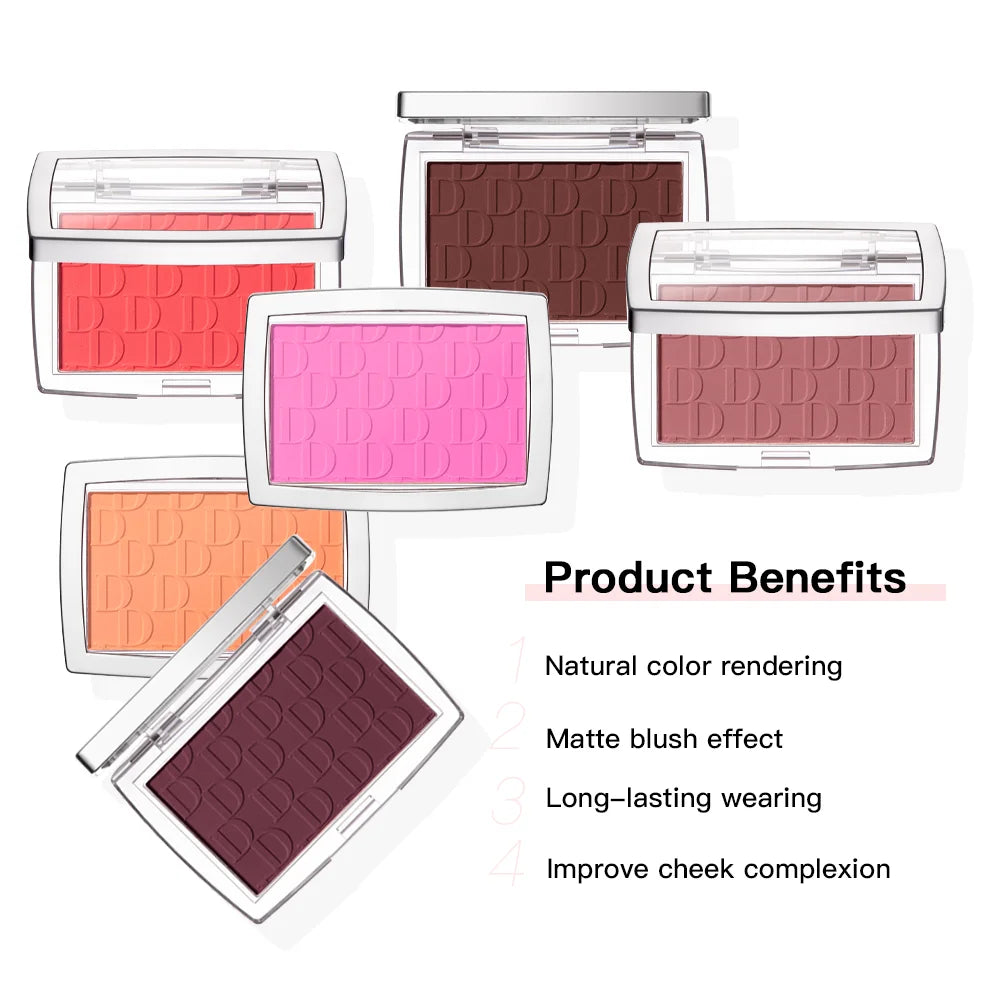 Matte Embossed Blush Palette Rosy Facial Blusher Powder