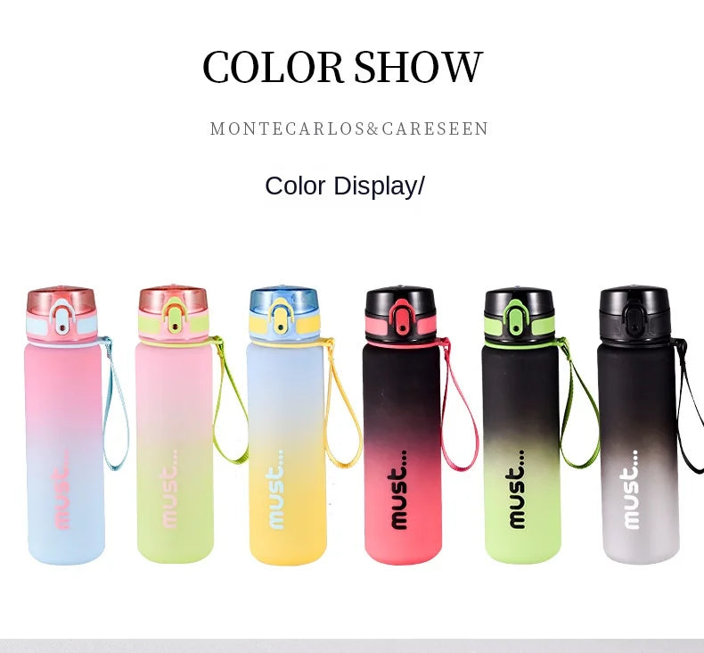Fantia Gradient Sports Water Bottle Leakproof Fitness Gym Drinking Cup - 9