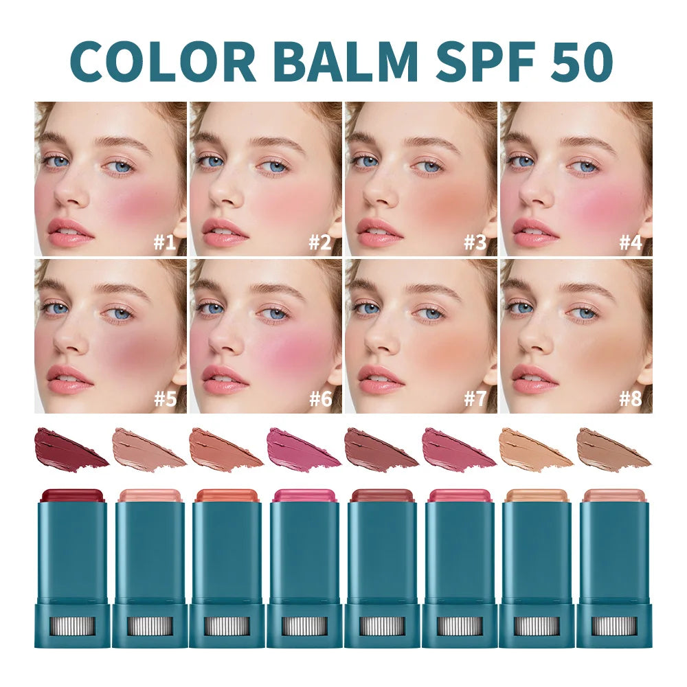 SPF 50 Blush Balm Stick Hydrating Sunscreen Makeup
