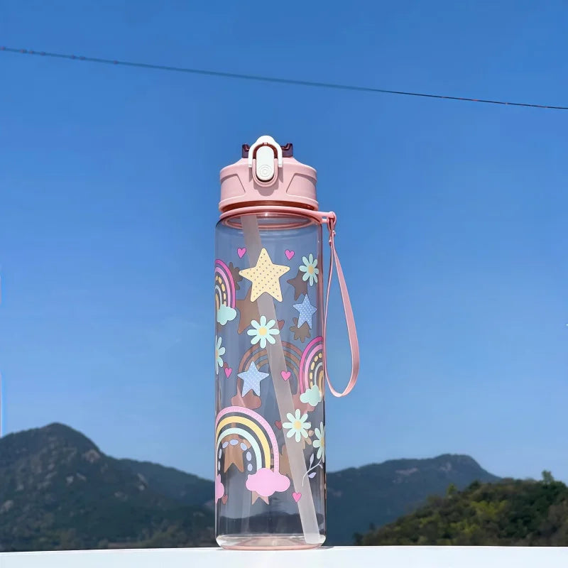 750ml Dinosaur Kids Water Bottle Leakproof Sippy Cup with Straw - 16