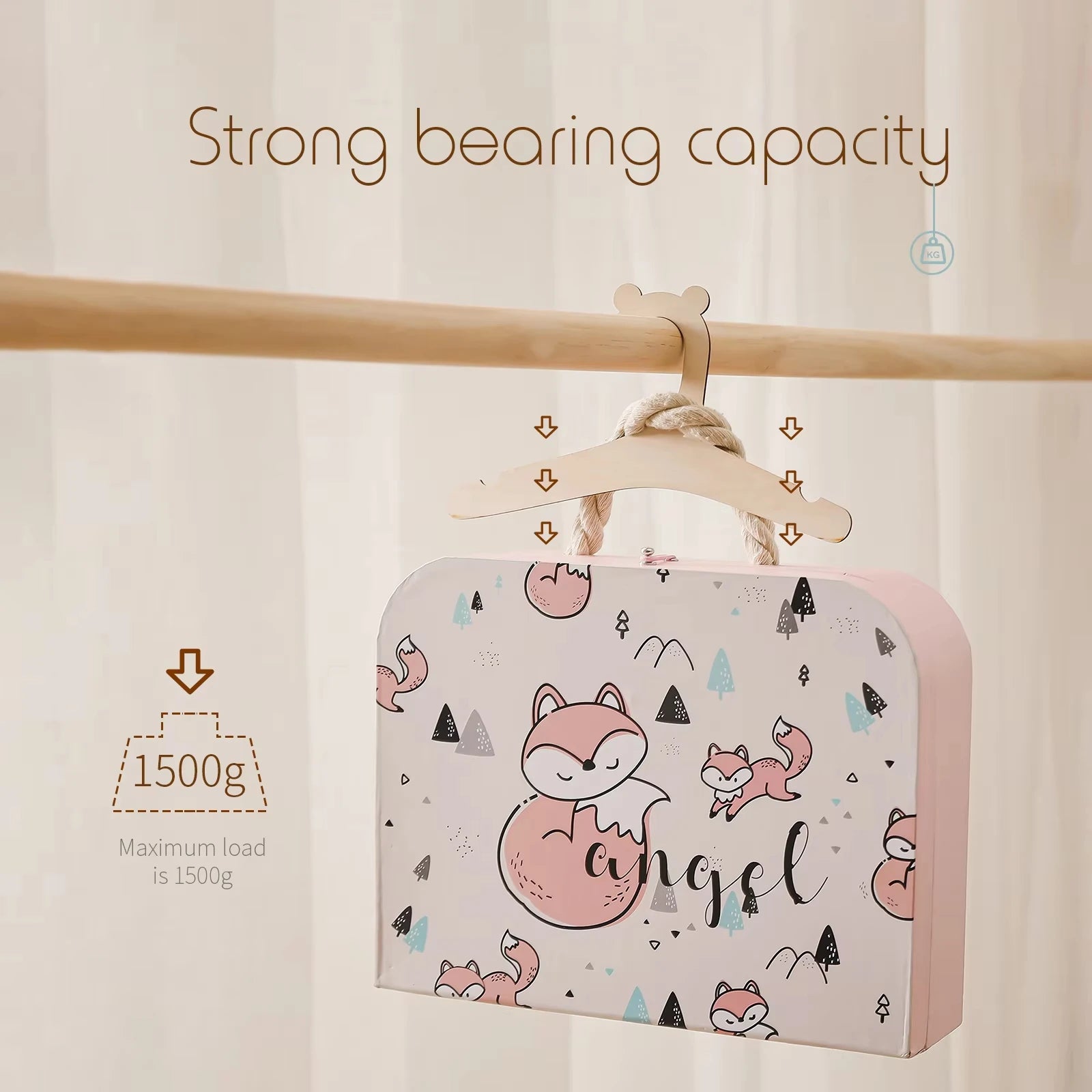 Wooden Baby Clothes Hangers Nursery Kids Wardrobe Organizer Set - 9