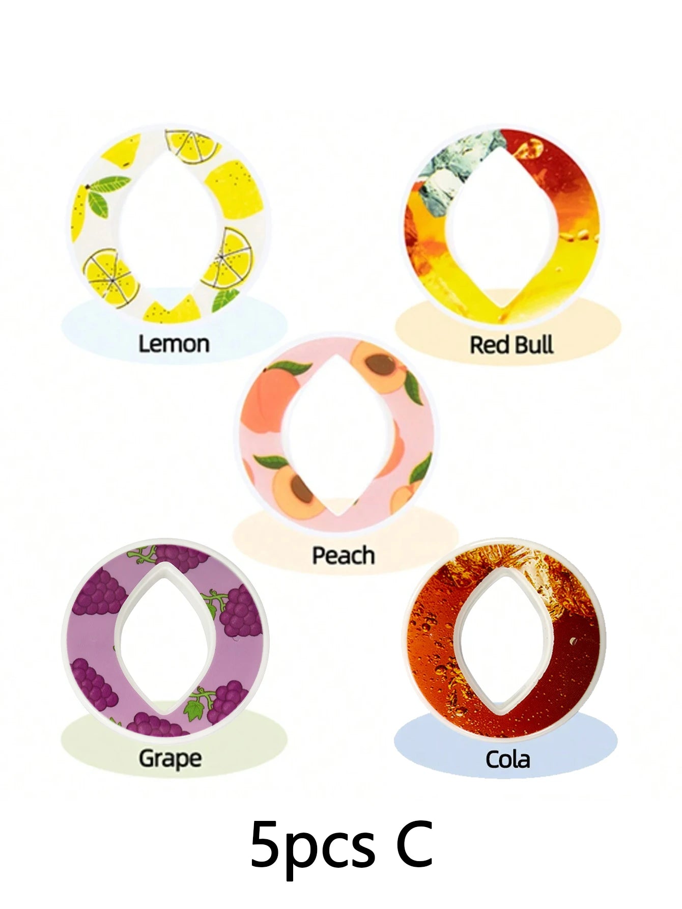 Fruit Flavor Pods for Water Bottles Scented Ring Set 0 Sugar Accessory - 15