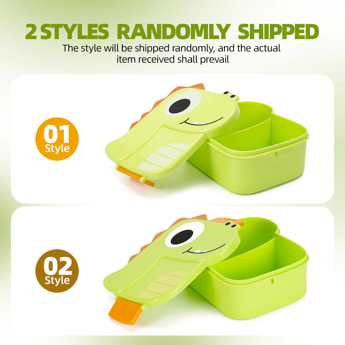 Cute Cartoon Dinosaur Lunch Box 1100ml Portable Bento Food Container