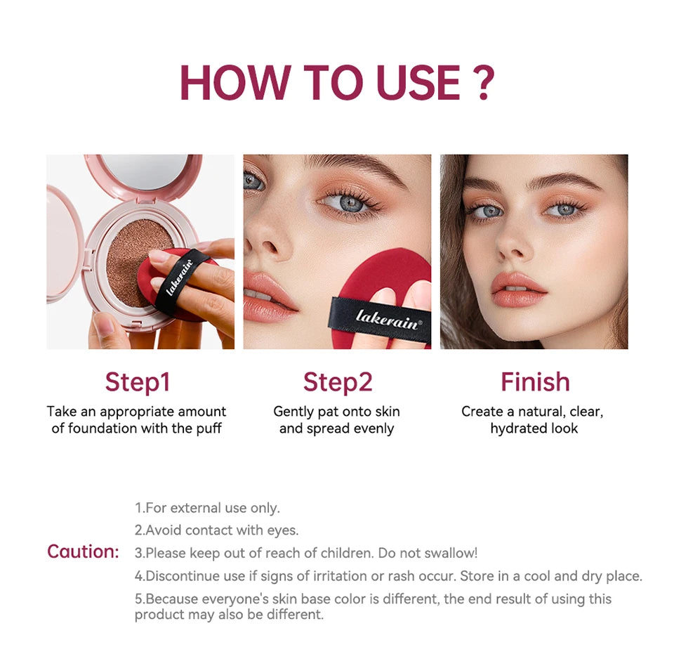 Sunscreen Cushion Foundation Waterproof Long Lasting Concealer