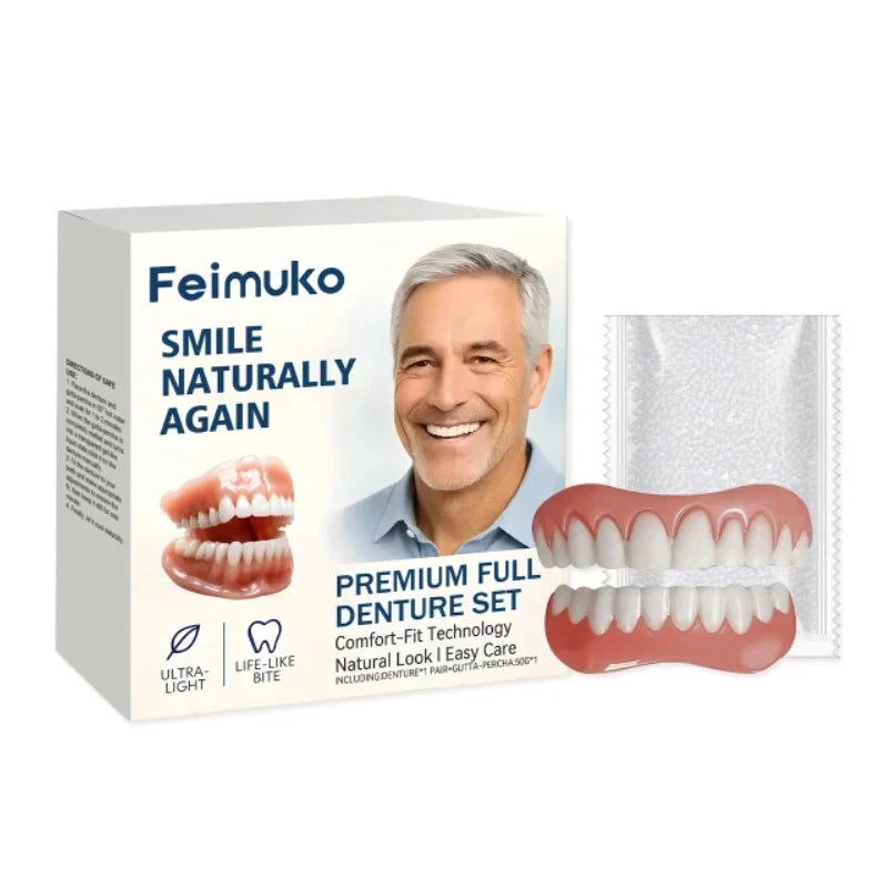 Instant Fake Teeth Denture Set Natural Smile Braces