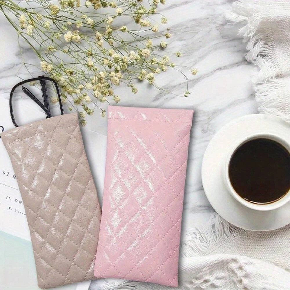 Soft PU Leather Eyeglasses Case Portable Sunglasses Pouch Organizer