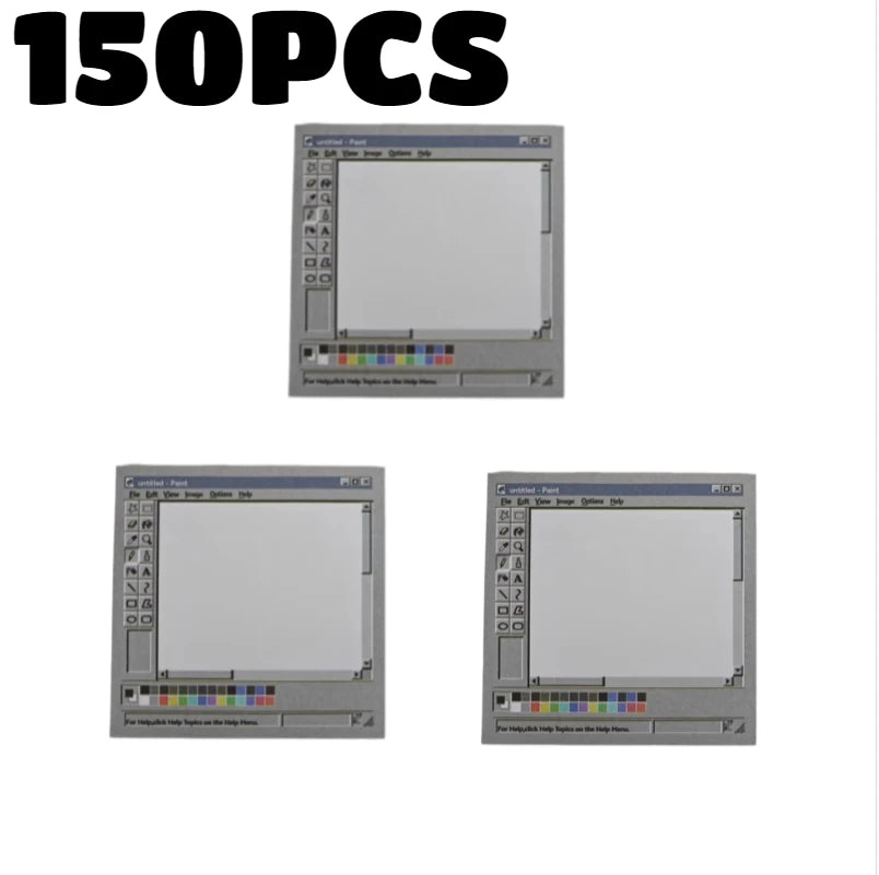 Retro Computer Sticky Notes Vintage Desktop Paint Memo Pad for Office - 13
