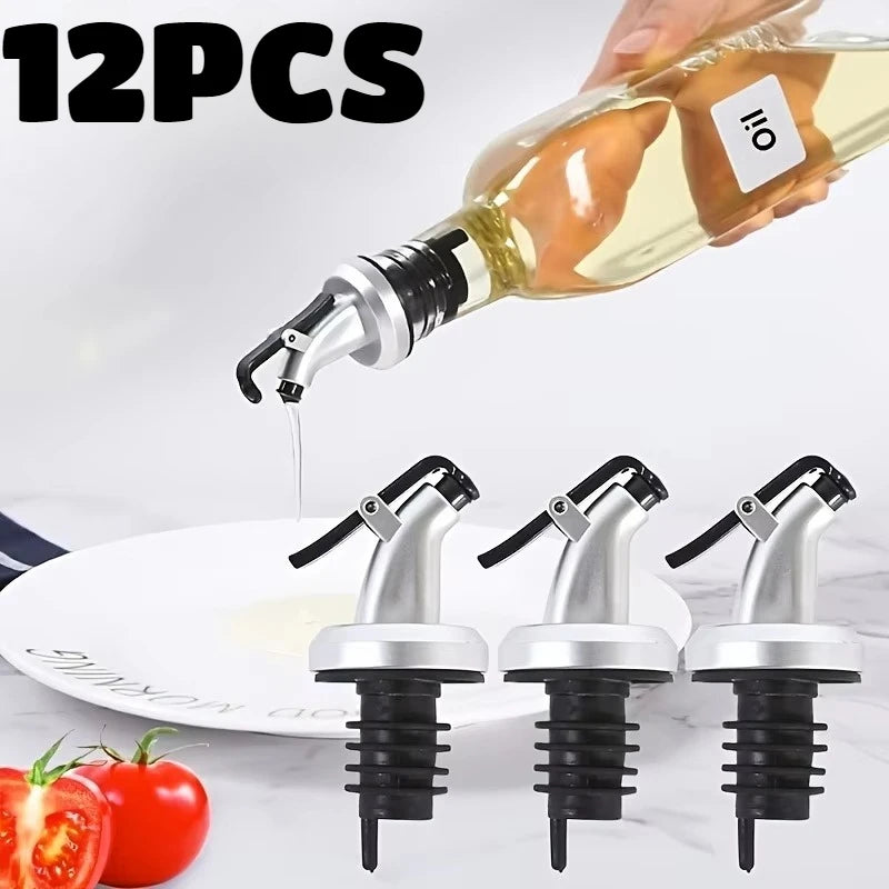 12PCS Oil Bottle Stopper Leakproof Pour Spout Kitchen Vinegar Dispenser - 1